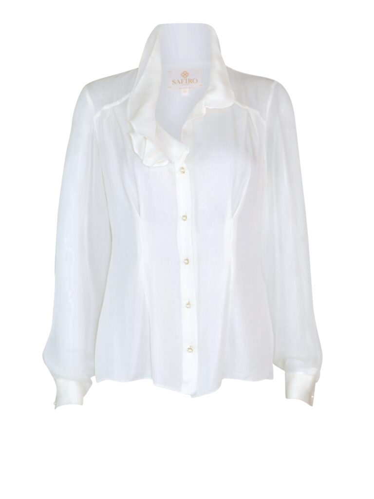SAFIRO White Pearl silk blouse – front