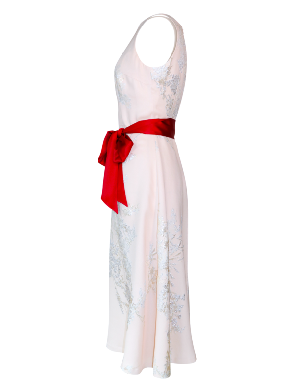 Rose Opal Silk Jacquard Dress