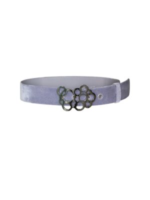 Velvet and Leather Belt (Lilac)
