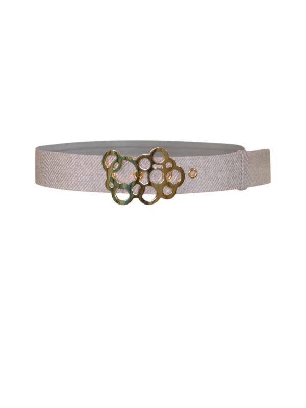 Cashmere and Leather Belt (Beige)