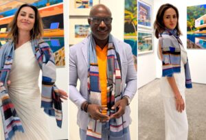 Blue Cashmere Scarf - Wearable Art Blue Cashmere Scarf, Wearable art, Art Basel Miami