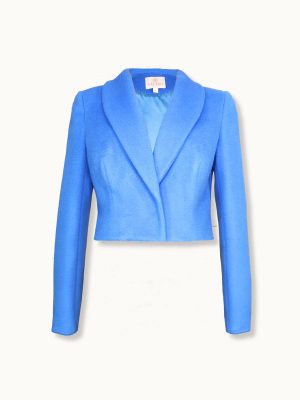 Blue Azure Short Cashmere Jacket for women Blue Azure Short Cashmere Jacket for women
