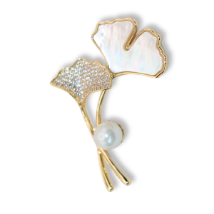 Enduring Grace Ginkgo Leaf Pearl Brooch Enduring Grace Ginkgo Leaf Pearl Brooch